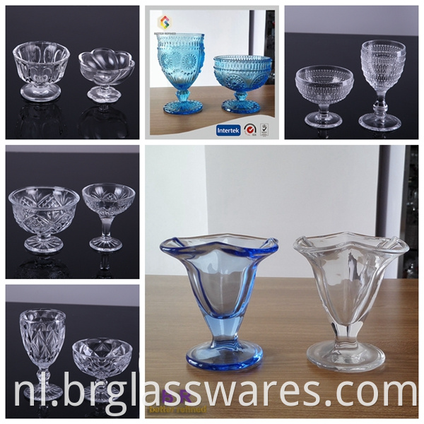 various ice cream glass cups